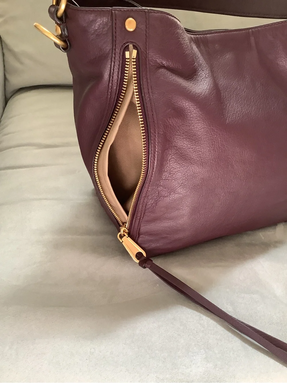 Rebecca Minkoff M.A.B. Leather Hobo Bag in Deep Burgundy EUC
